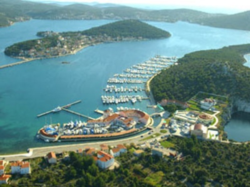 Bird view on marina Frapa